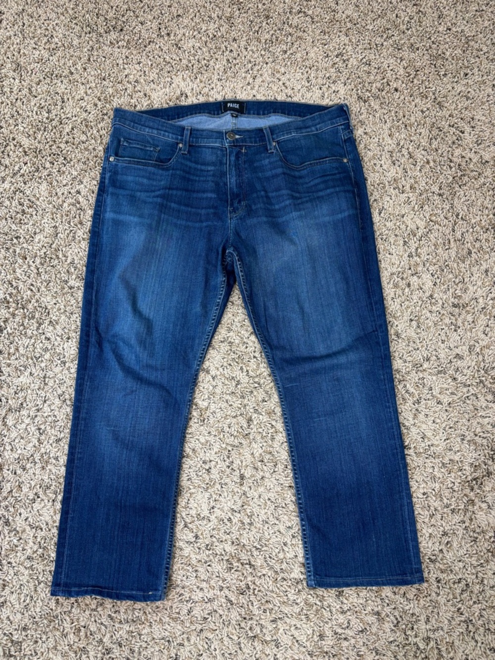 Paige Federal Jeans‎ 36 Slim Straight Leg Dark Wash Stretch Denim in Blue